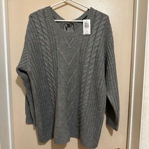 Torrid Women’s Heather Grey Cable Pullover Sweater